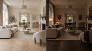 Elegir entre parquet claro o parquet oscuro no es únicamente una decisión estética. Cada opción cambia la forma en la que percibimos la vivienda y condiciona la relación con puertas, paredes y mobiliario. El tono del suelo puede hacer que una estancia parezca ligera y abierta o más íntima y envolvente.