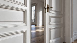 Cómo elegir puertas interiores para un piso antiguo de Barcelona sin perder su carácter: proporciones, molduras, acabados y armonía con el suelo.